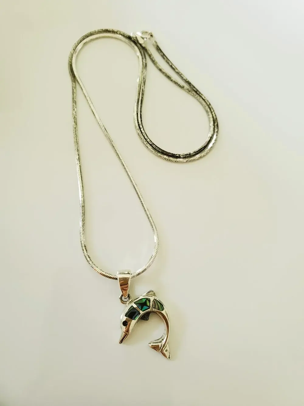 Vintage Dolphin Sterling Silver Necklace